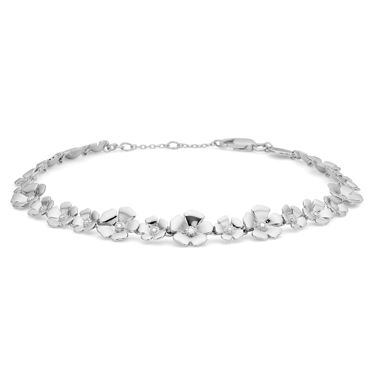 Mads Z - Fleur sølv armbånd med blomster og topas - 2156108