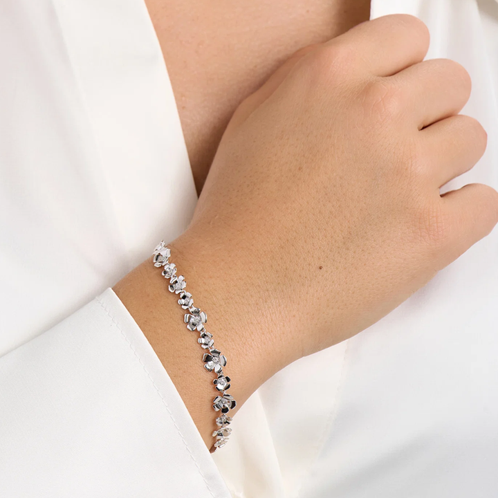 Mads Z - Fleur sølv armbånd med blomster og topas - 2156108