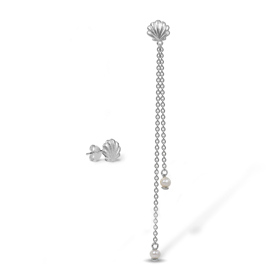 Blossom - Sey Shell øreringe i sølv med musling og perler - 21981666-31