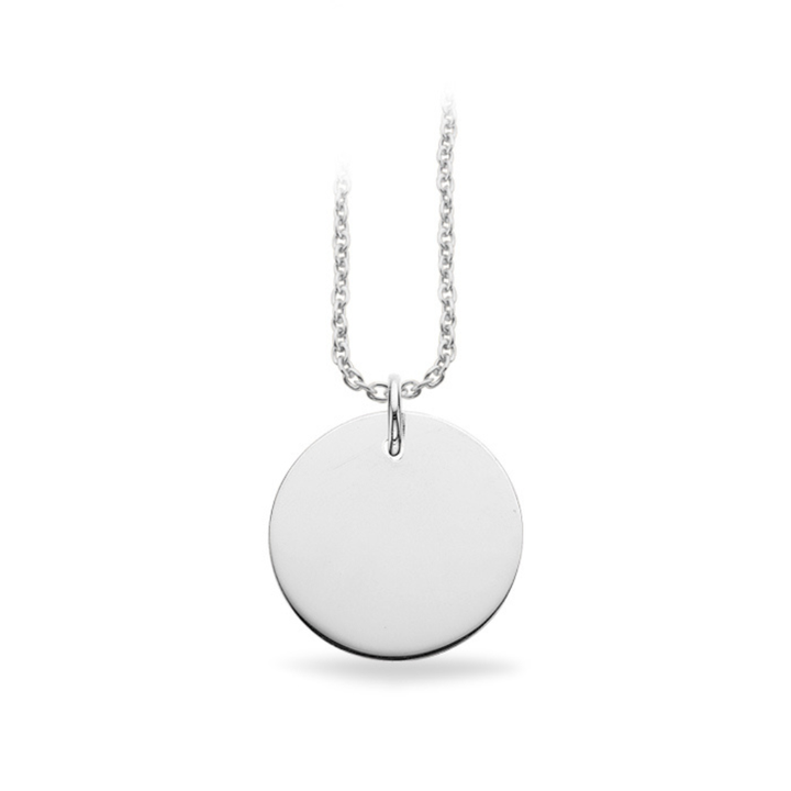 Scrouples - Sølv halskæde med rundt vedhæng til gravering - 224262