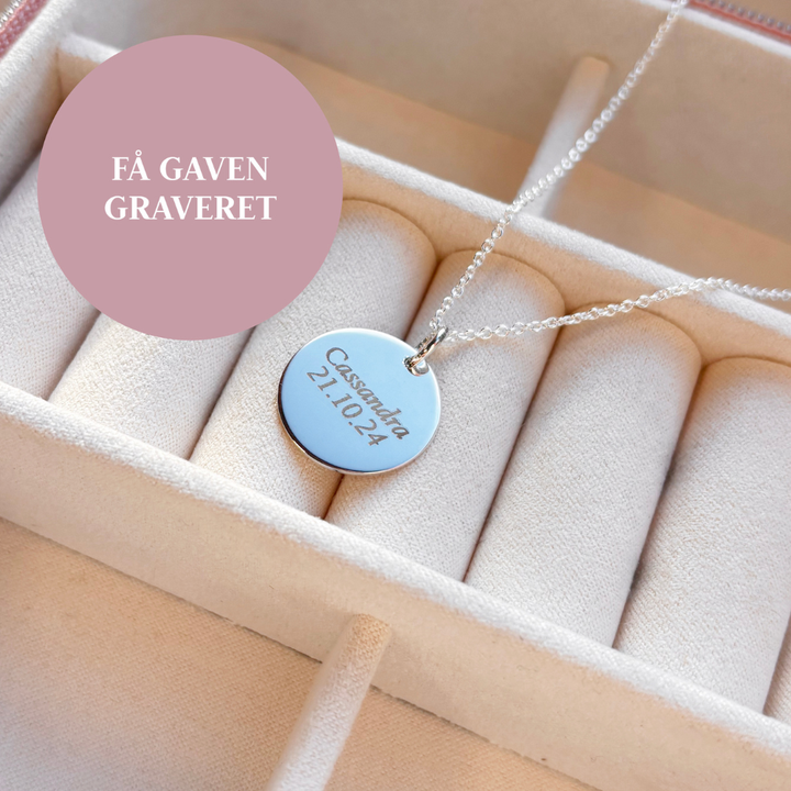 Scrouples - Sølv halskæde med rundt vedhæng til gravering - 224262