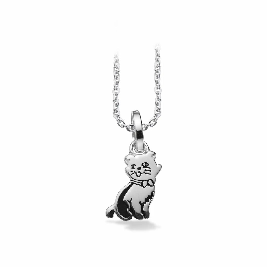 Scrouples - Sølv halskæde med katte vedhæng - 233802
