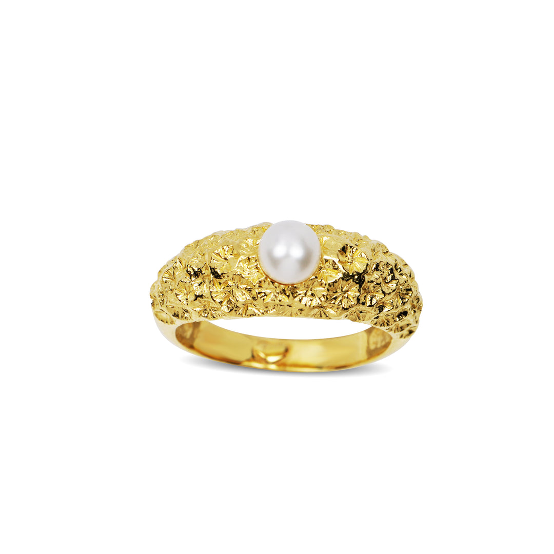 Blossom - Sey Pearl ring i sølv forgyldt med 5mm ferskvands perle - 23631667-31