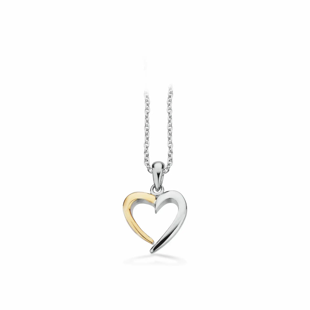 Scrouples - Mix hjerte halskæde i 8 karat guld og sølv - 238492