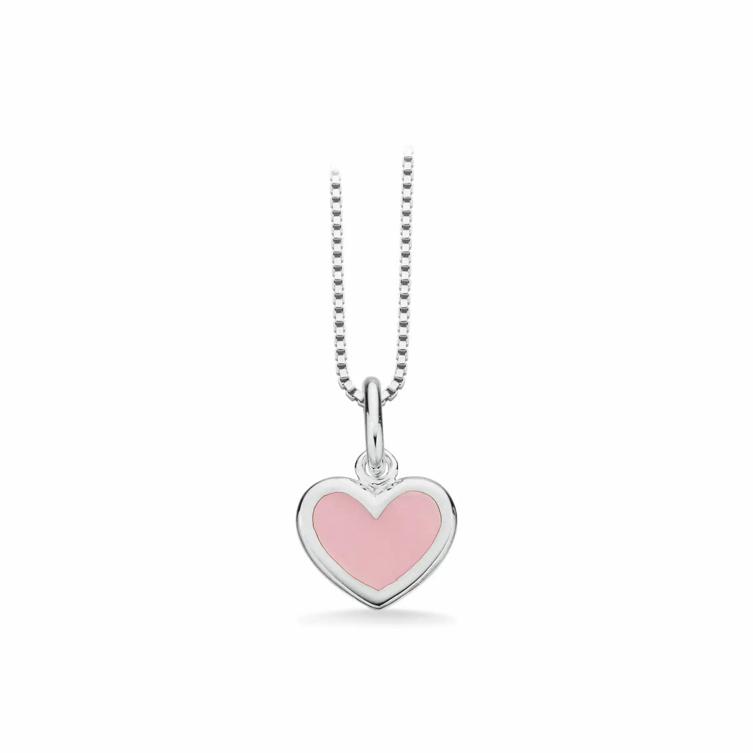 Scrouples - Sølv halskæde med lyserødt hjerte vedhæng - 238652