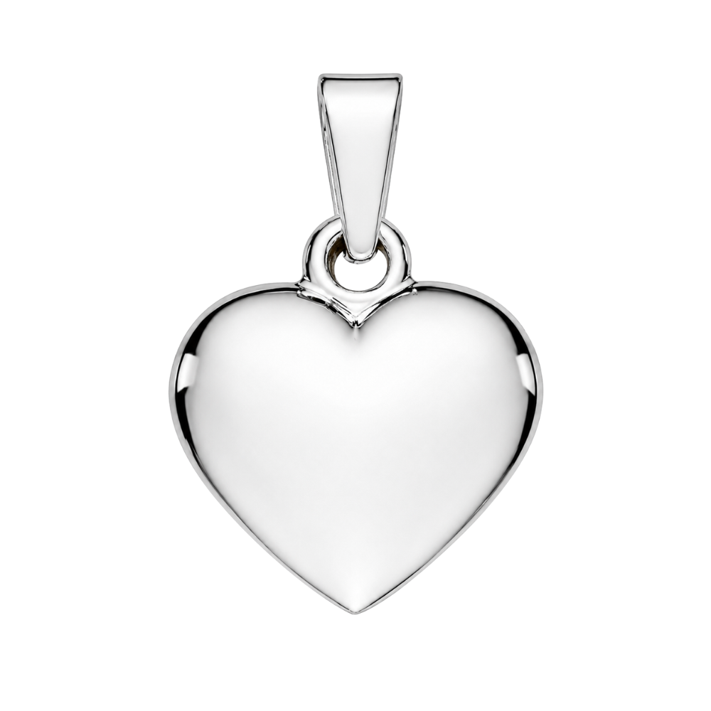 Scrouples - Klassisk hjerte vedhæng i sterling sølv, 14 x 16mm - 24052s