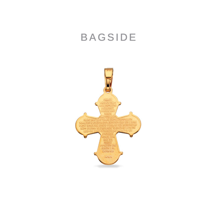 Scrouples - Dagmarkors i 8 kt. guld med Fadervor, 17 x 16 mm - 25513s