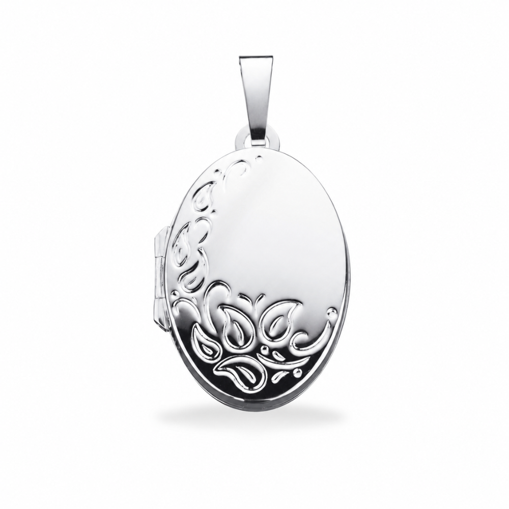 Scrouples - Oval medaljon vedhæng i sølv, 24x17mm - 270172s