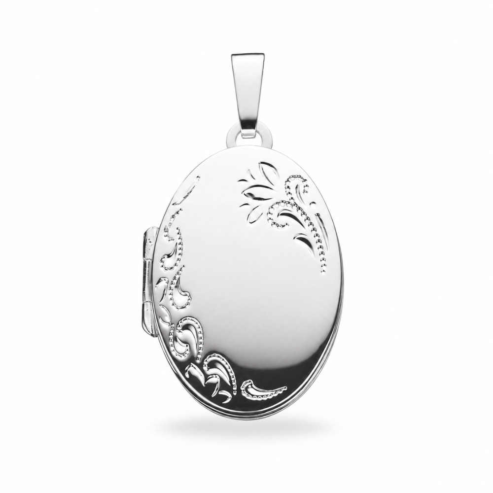 Scrouples - Oval medaljon vedhæng i sølv, 23x16mm - 270212s