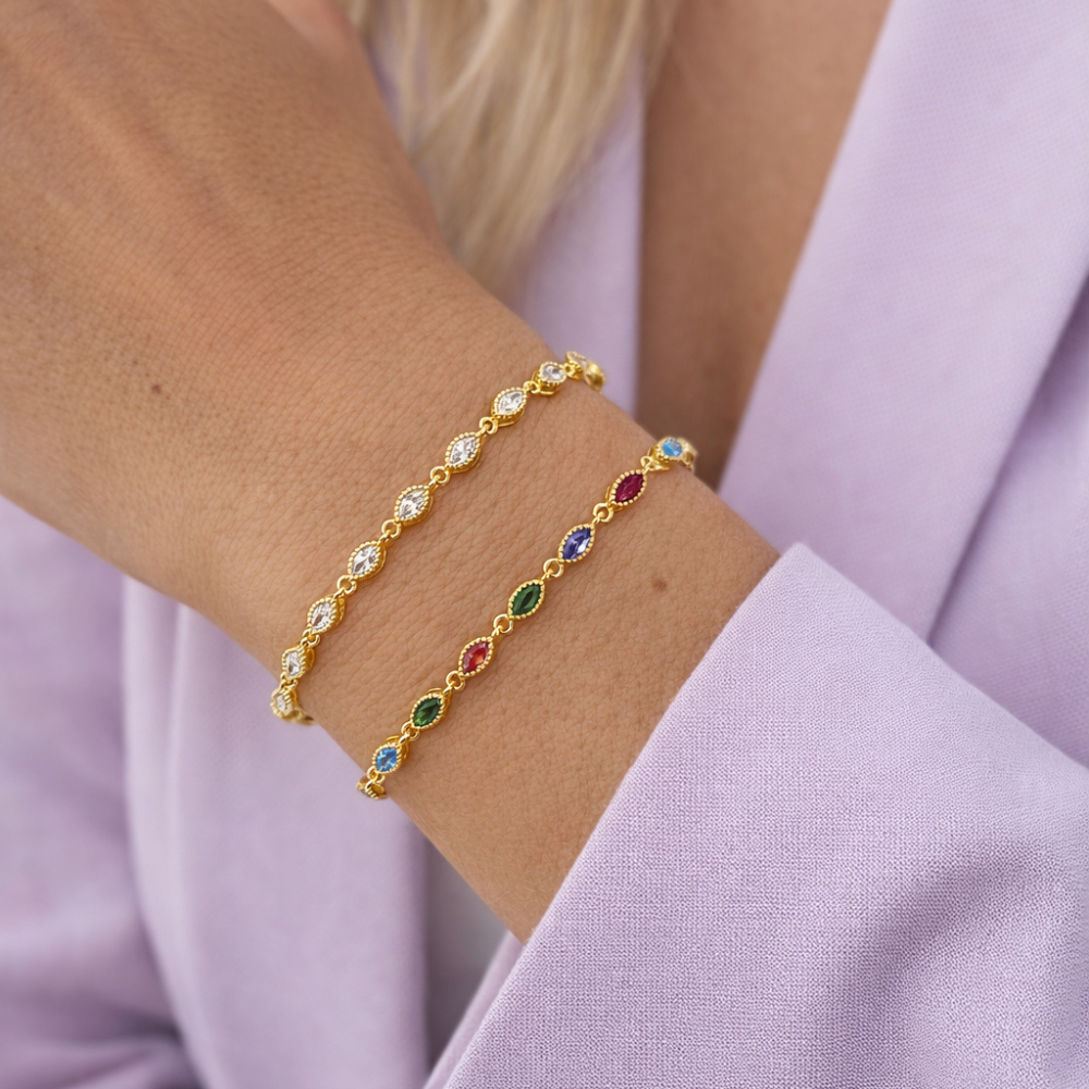 Scrouples - SoHo armbånd i forgyldt med zirkonia - 300642a,m