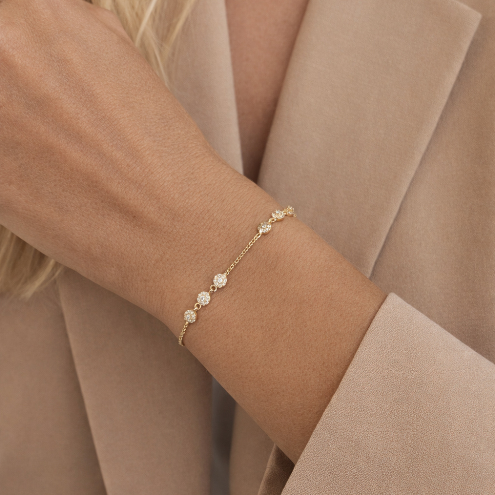 Scrouples - Forgyldt armbånd med zirkonia-poletter - 300672a,m