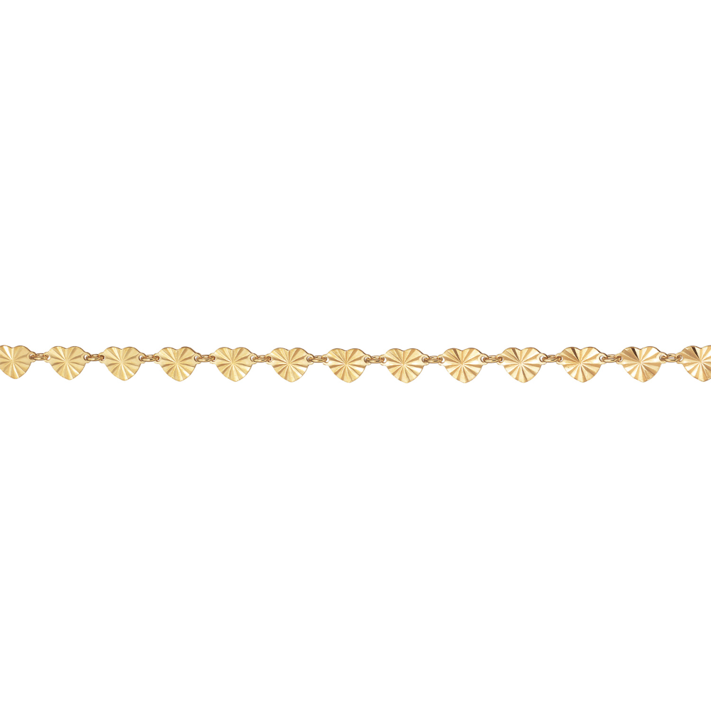 Scrouples - Plissé hjerte armbånd i forgyldt sølv - 300962a,m