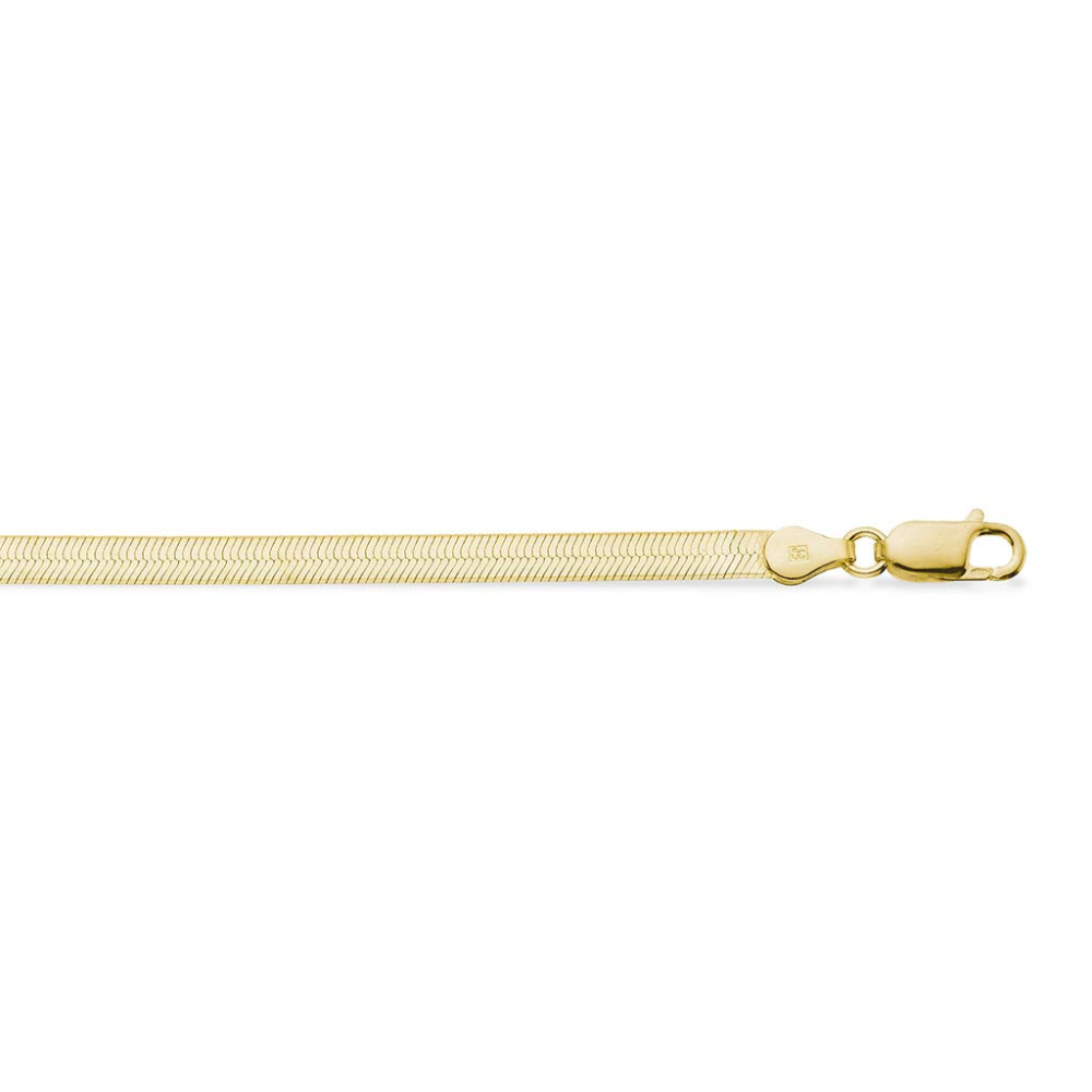 Scrouples - Forgyldt flad slangekæde armbånd, 4mm - 32922,18fg