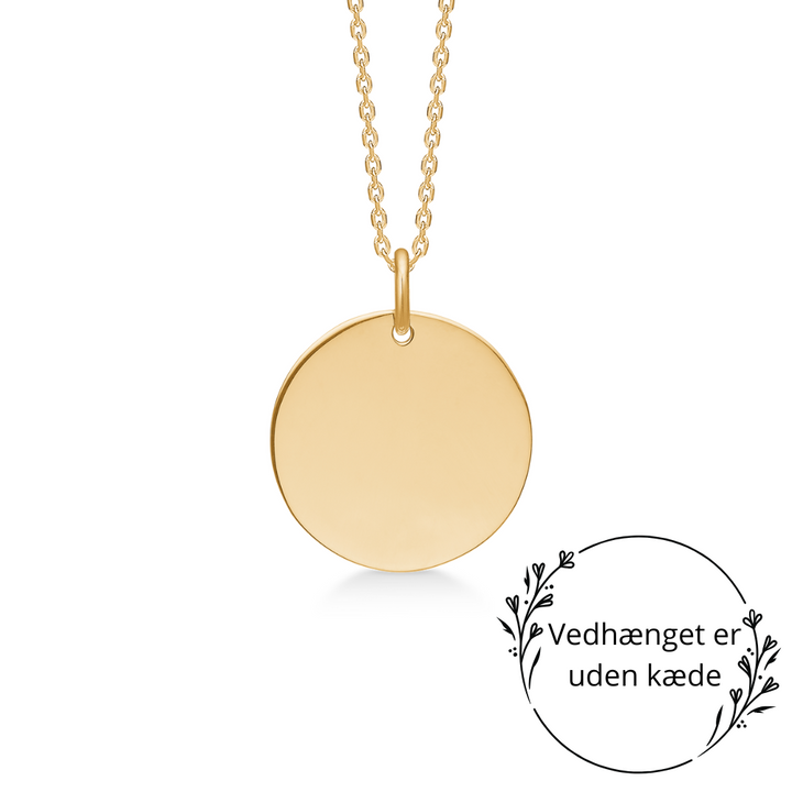 Mads Z - Rund plade til gravering i 8 karat guld, 16mm - 3330192