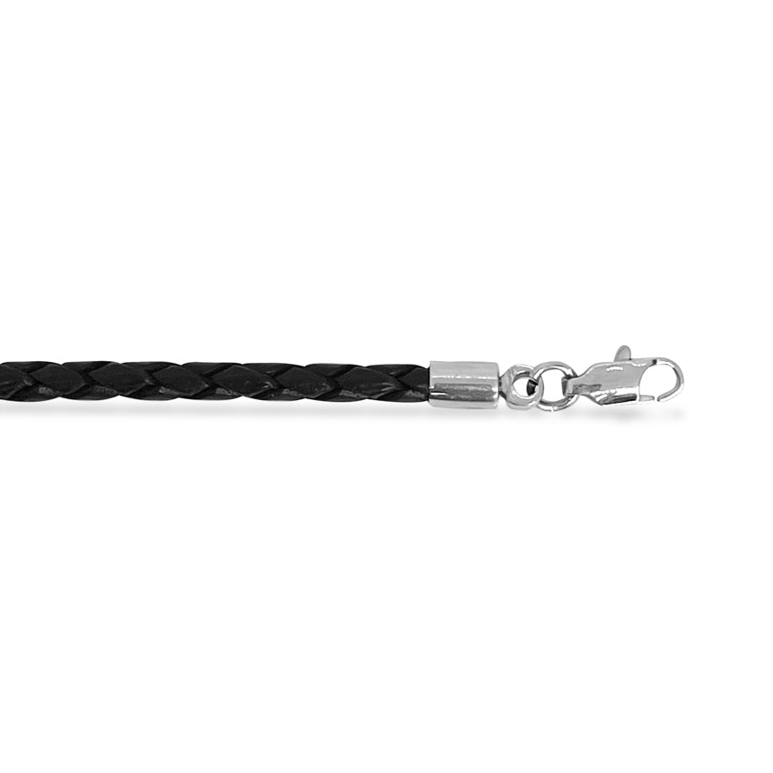 Scrouples - Flettet sort læder halskæde - 36151,45