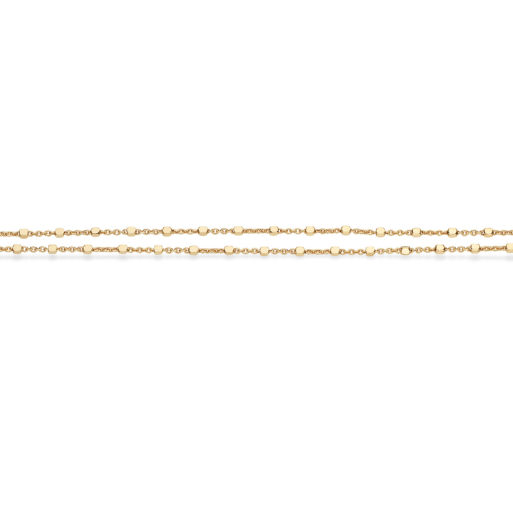 Scrouples - Ankelkæde dobbeltrække med cubes i forgyldt - 3644