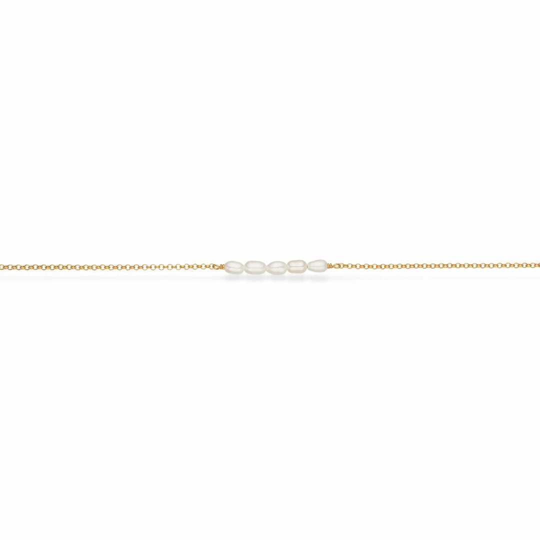Scrouples - Guldbelagt sølv armbånd med ferskvandsperler - 38752a,m