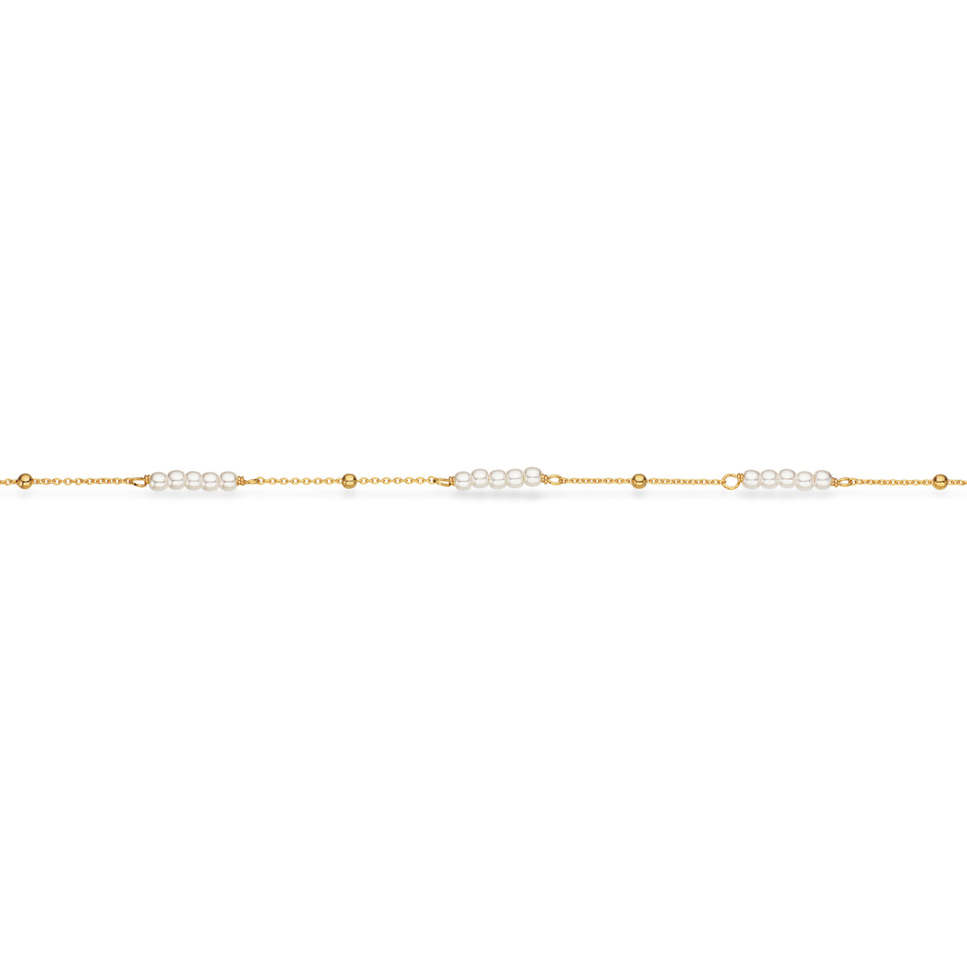 Scrouples - Sølv forgyldt armbånd med perler - 38762a,m