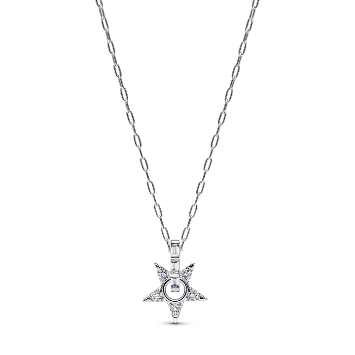Pandora - Funklende Stjerne Openwork Halskæde i sølv med zirkonia - 395082c01-45