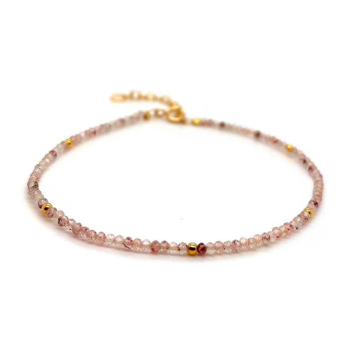 Scrouples - Strawberry quartz armbånd i forgyldt - 39802a,m