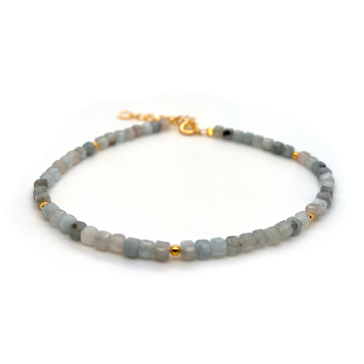 Scrouples - Armbånd med aquamarin i forgyldt sølv - 39862a,m