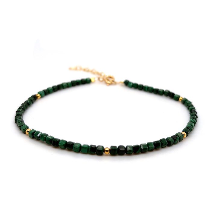 Scrouples - Malakit armbånd i forgyldt sølv - 39882a,m