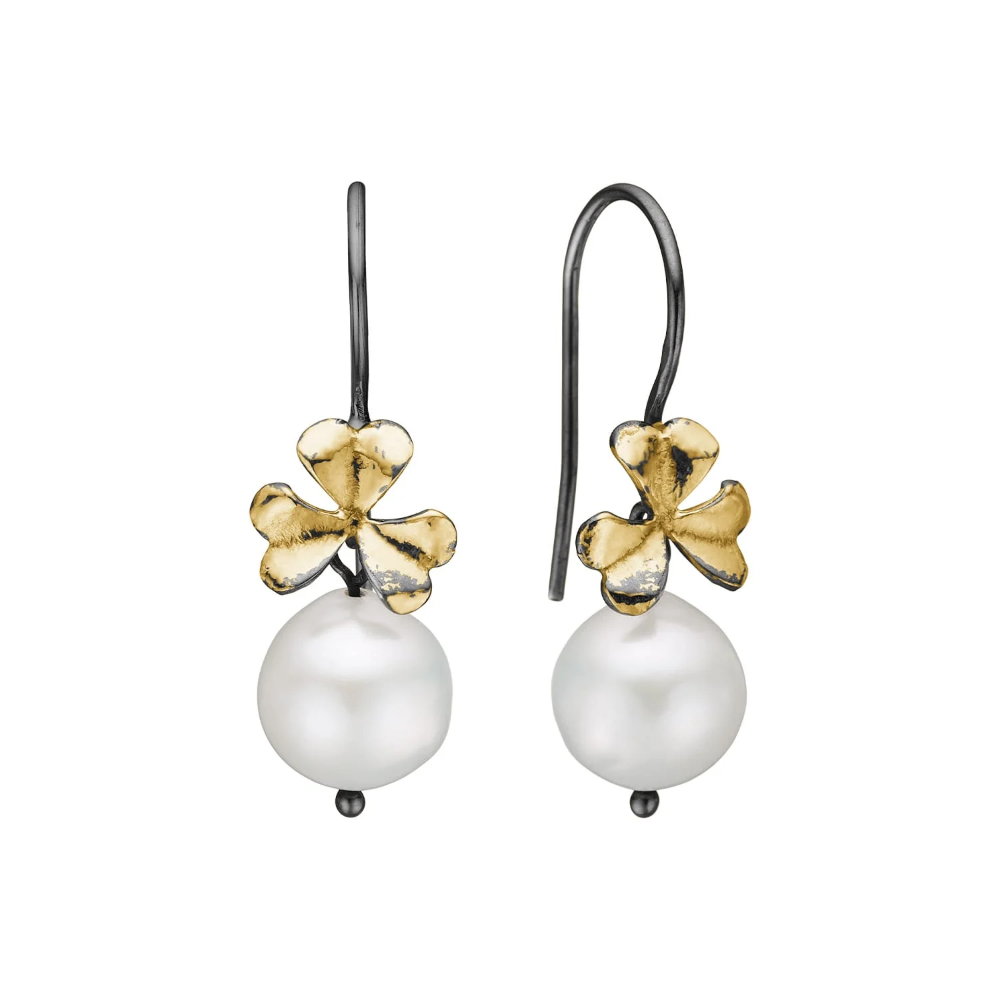 ByBirdie - Sorrel Pearl ørehængere i sølv og guld med perle - 50801347