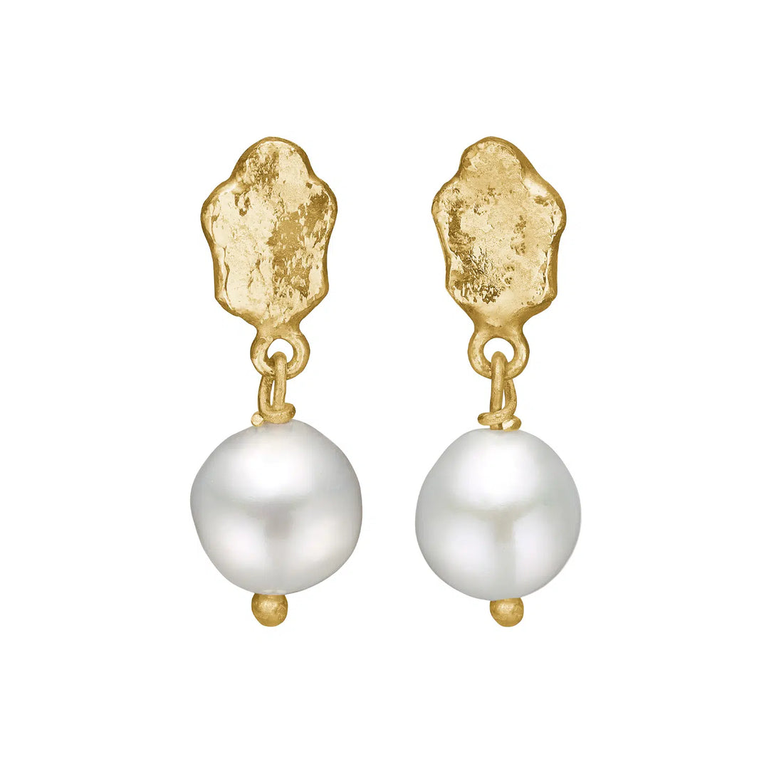 ByBirdie - Ellen øreringe i guld og sølv med perle - 50811493
