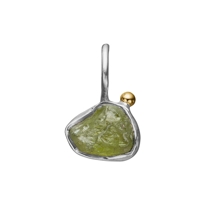 ByBirdie - Grace Peridot Raw vedhæng i sølv med peridot og guld - 5090364D
