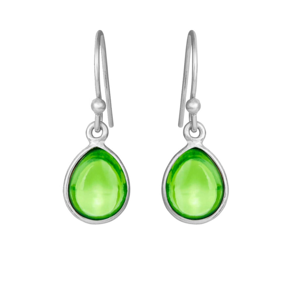 SFB - Ørebøjler med grøn peridot i sølv - 5249-1-200
