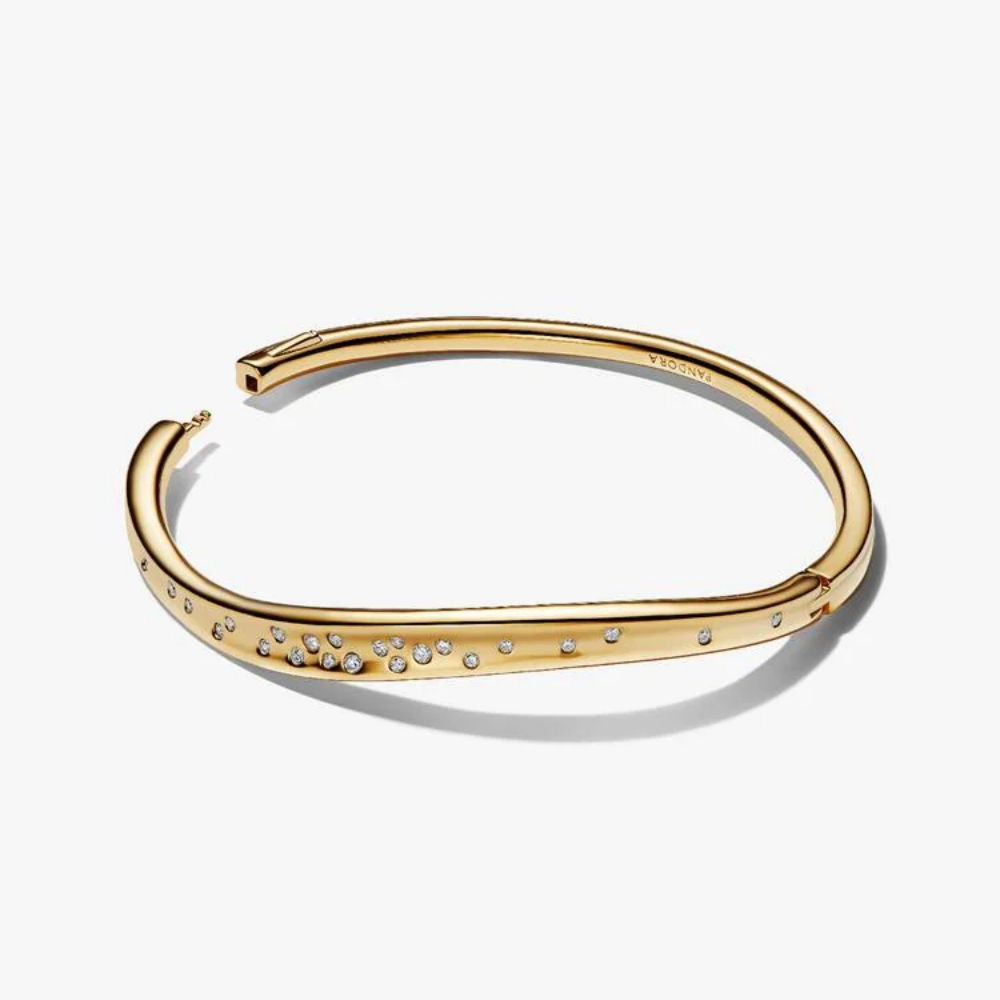 Pandora - Forgyldt organisk amring med zirkonia stjernedrys - 564655c01