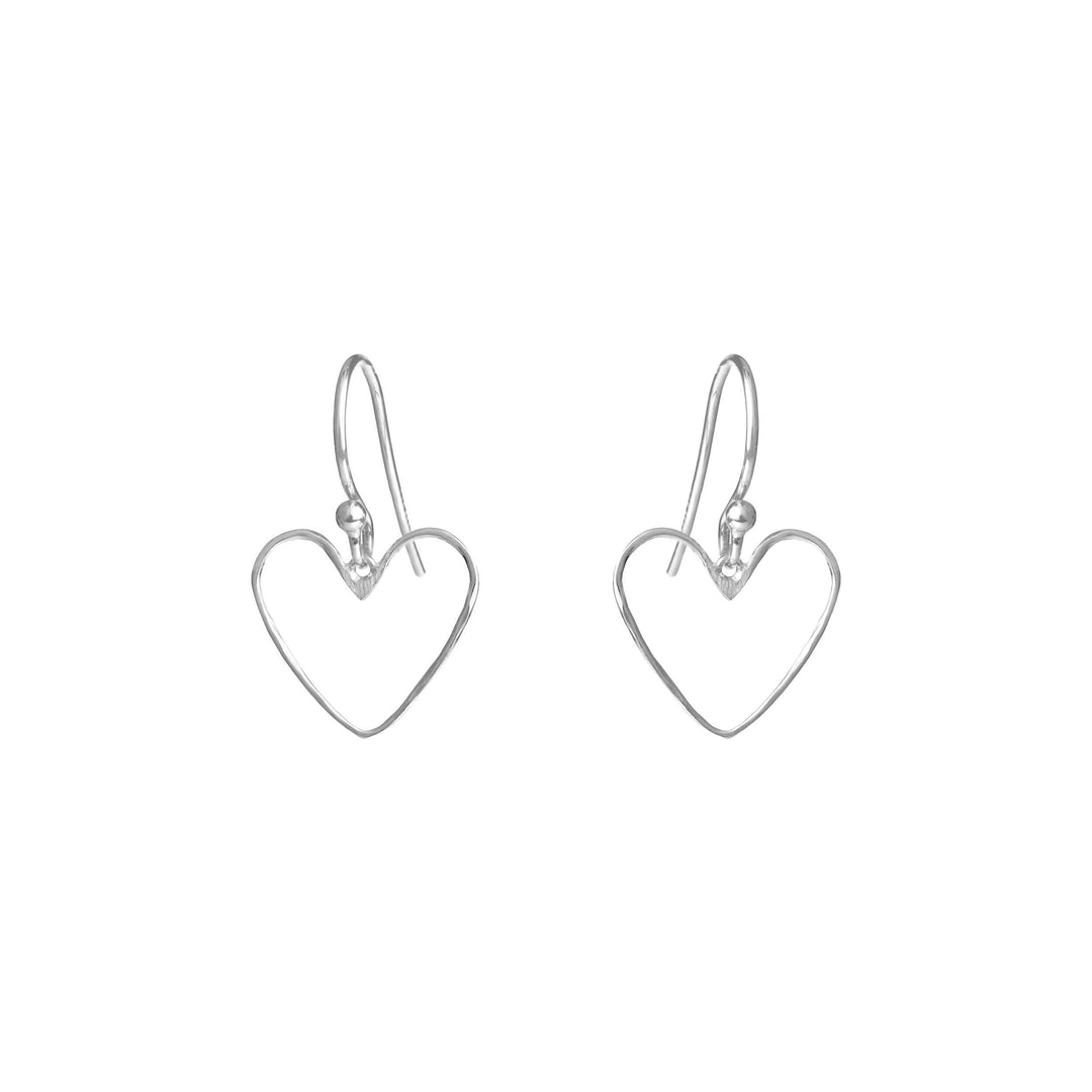 SFB - Sølv øreringe med bøjle og hjerte - 5703-1-12