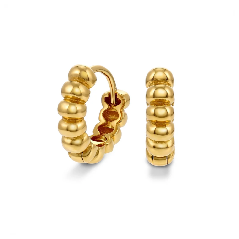 Arne Nordlie - Forgyldte creoler med kugledesign, 12mm - 68813-03