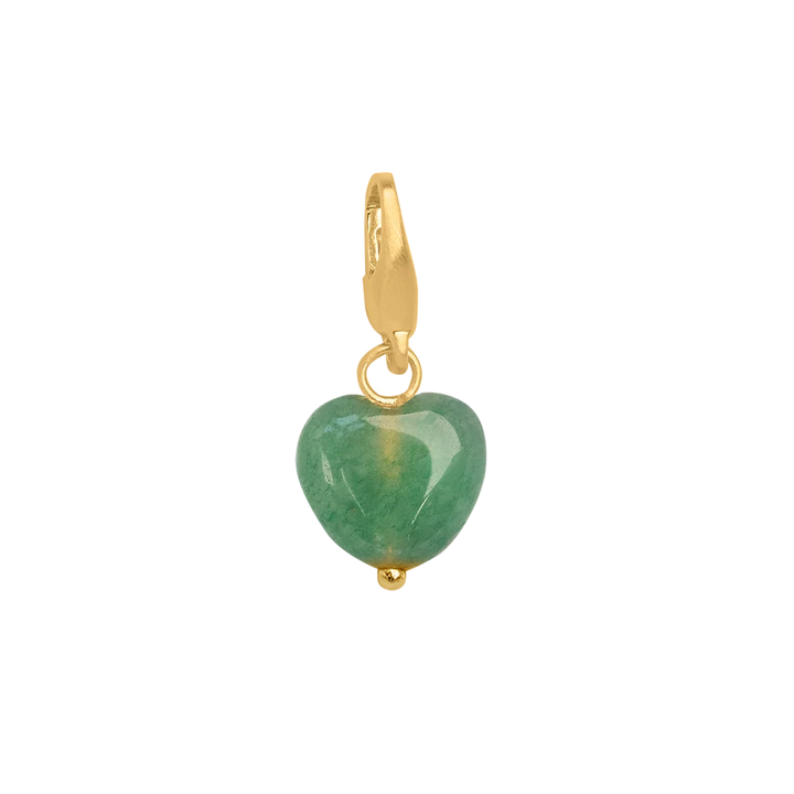 ByBiehl - Soft Heart Charm i forgyldt med grøn sten - 7-5206g-gp-b