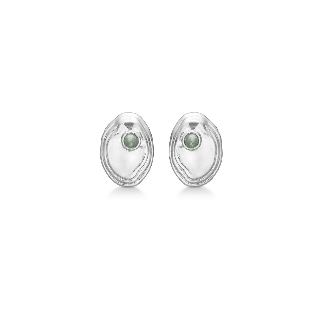 Studio Z - Shell øreringe i sølv med grå sten - 7117827