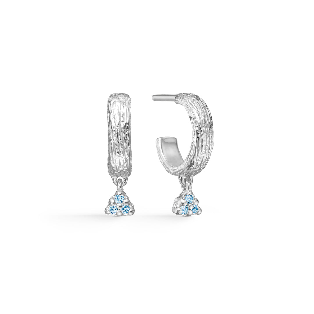 Studio Z - Cluster sølv øreringe med blå sten - 7117841