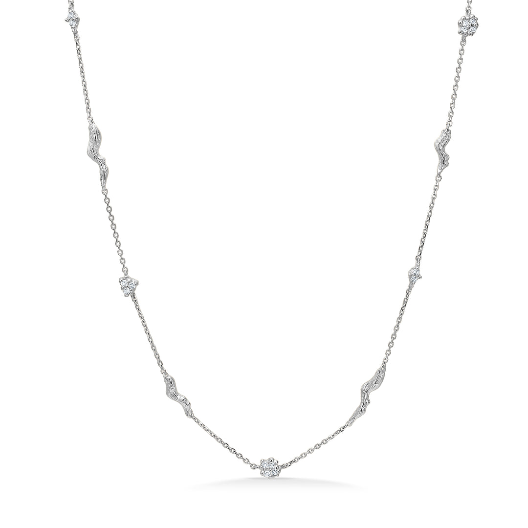 Studio Z - Tangled sølv halskæde med sten i ledene - 7127845