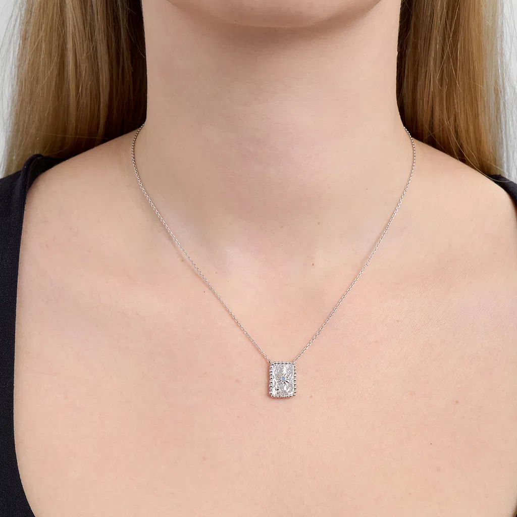 Studio Z - Liora sølv forgyldt halskæde med plade og sten - 7227950