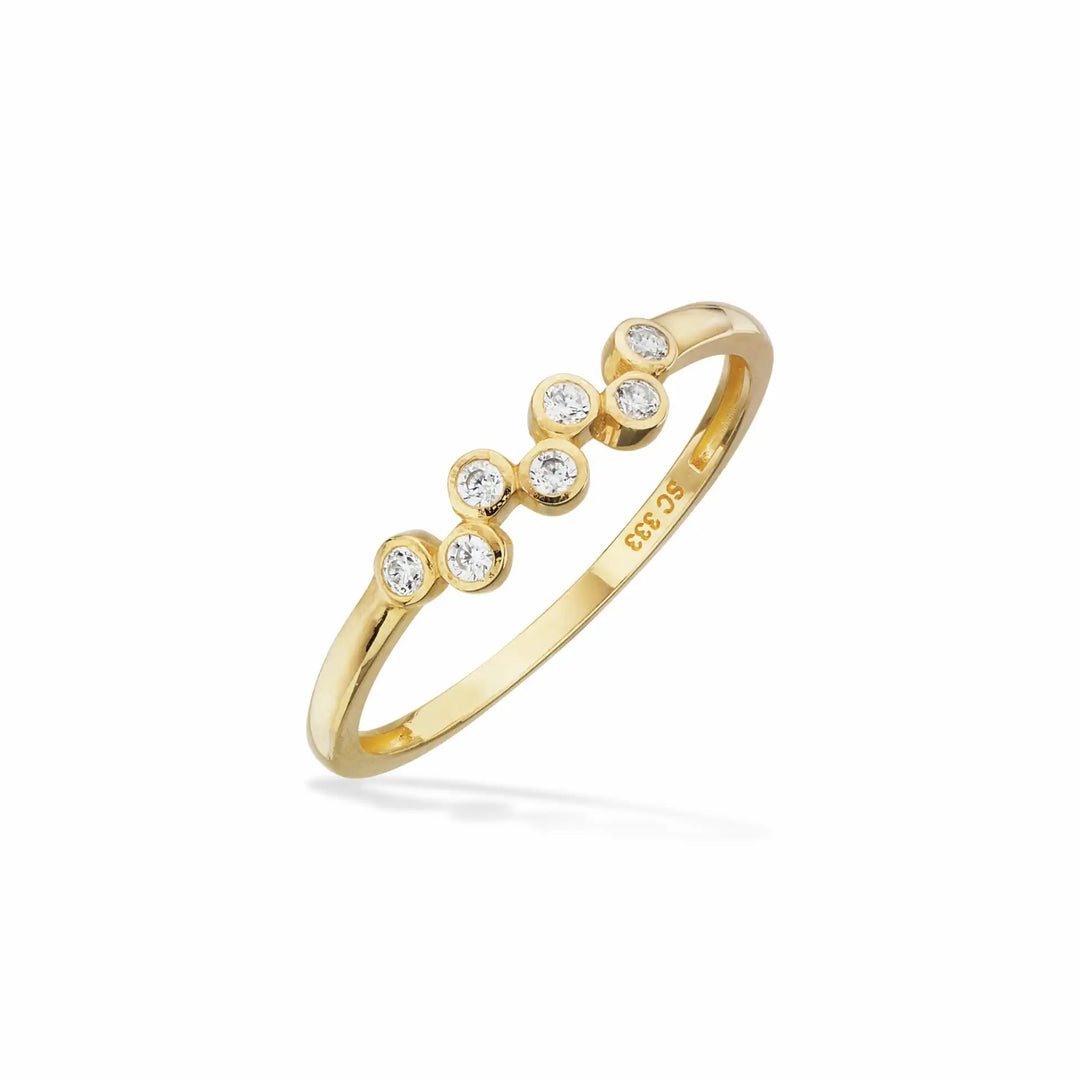 Scrouples - 8 karat guld ring med sten i kuglefatning - 713703