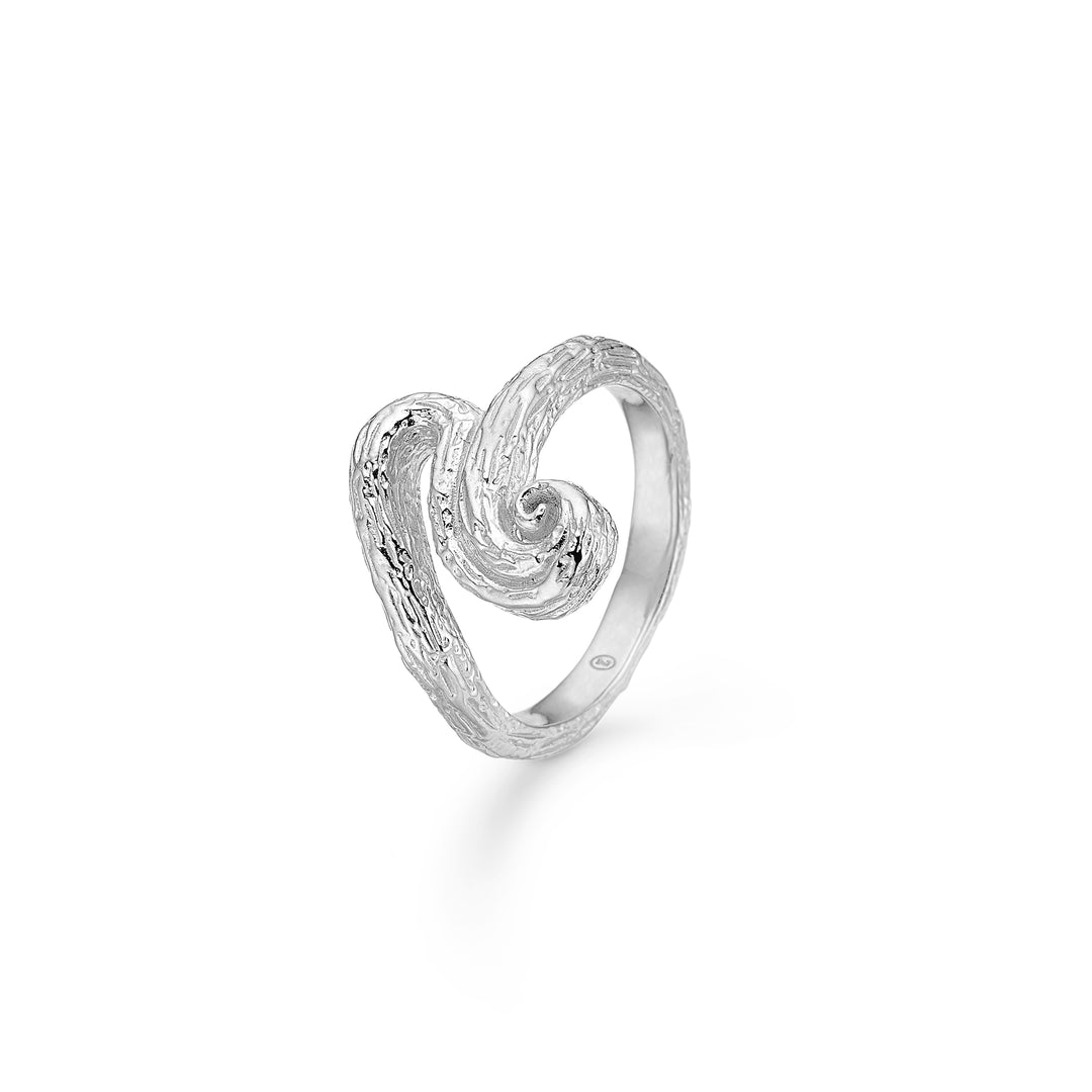 Studio Z - Wave sølv ring med rå overflade - 7140845