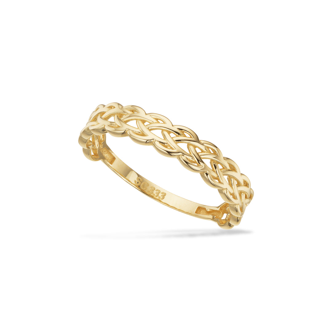 Scrouples - 8 Karat guld ring med flettet tråd mønster - 714263