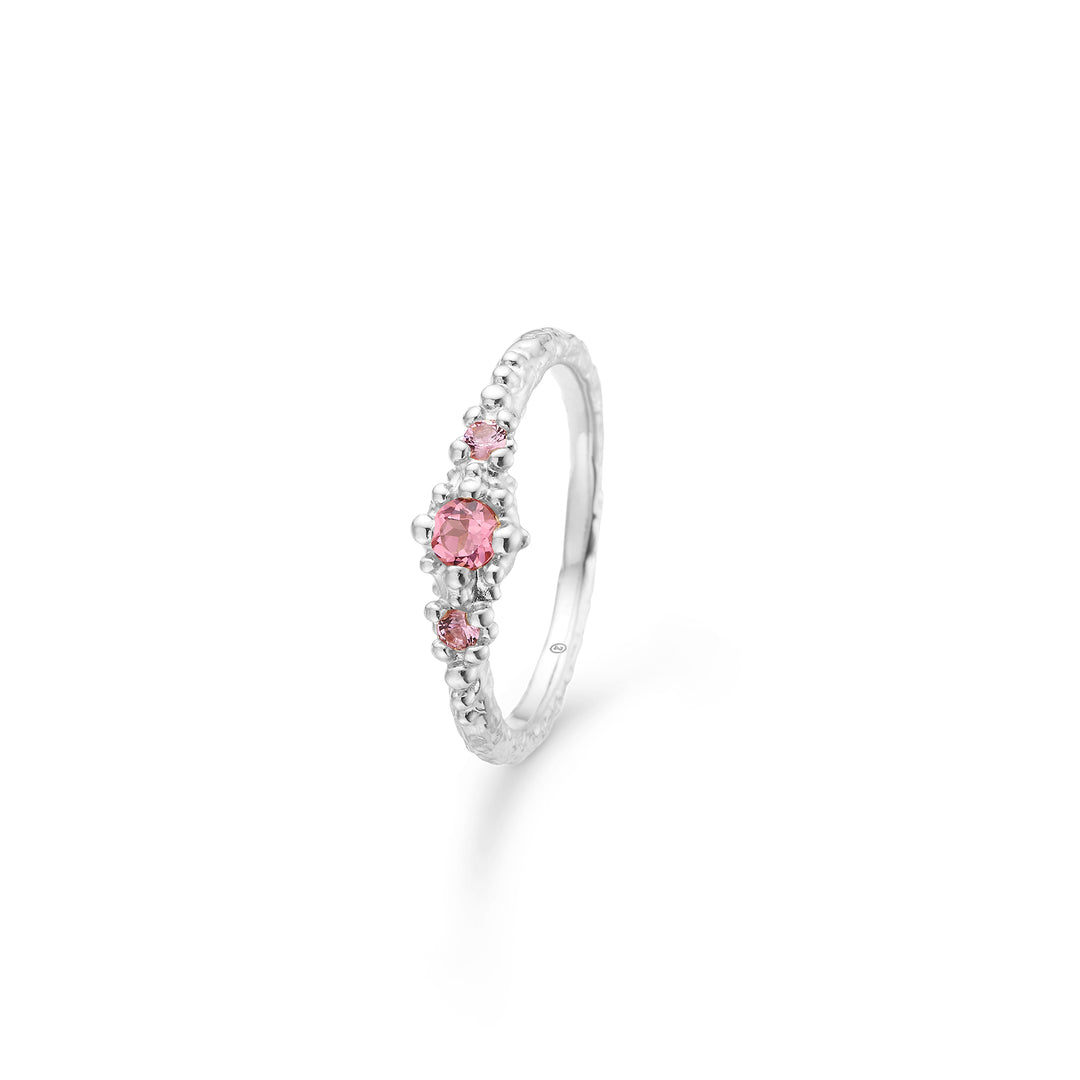 Studio Z - Fragments sølv ring med pink sten - 7147862