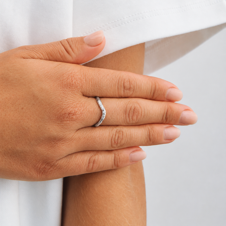 Studio Z - Veil ring i sølv med 7 graduerede zirkoner - 7147967