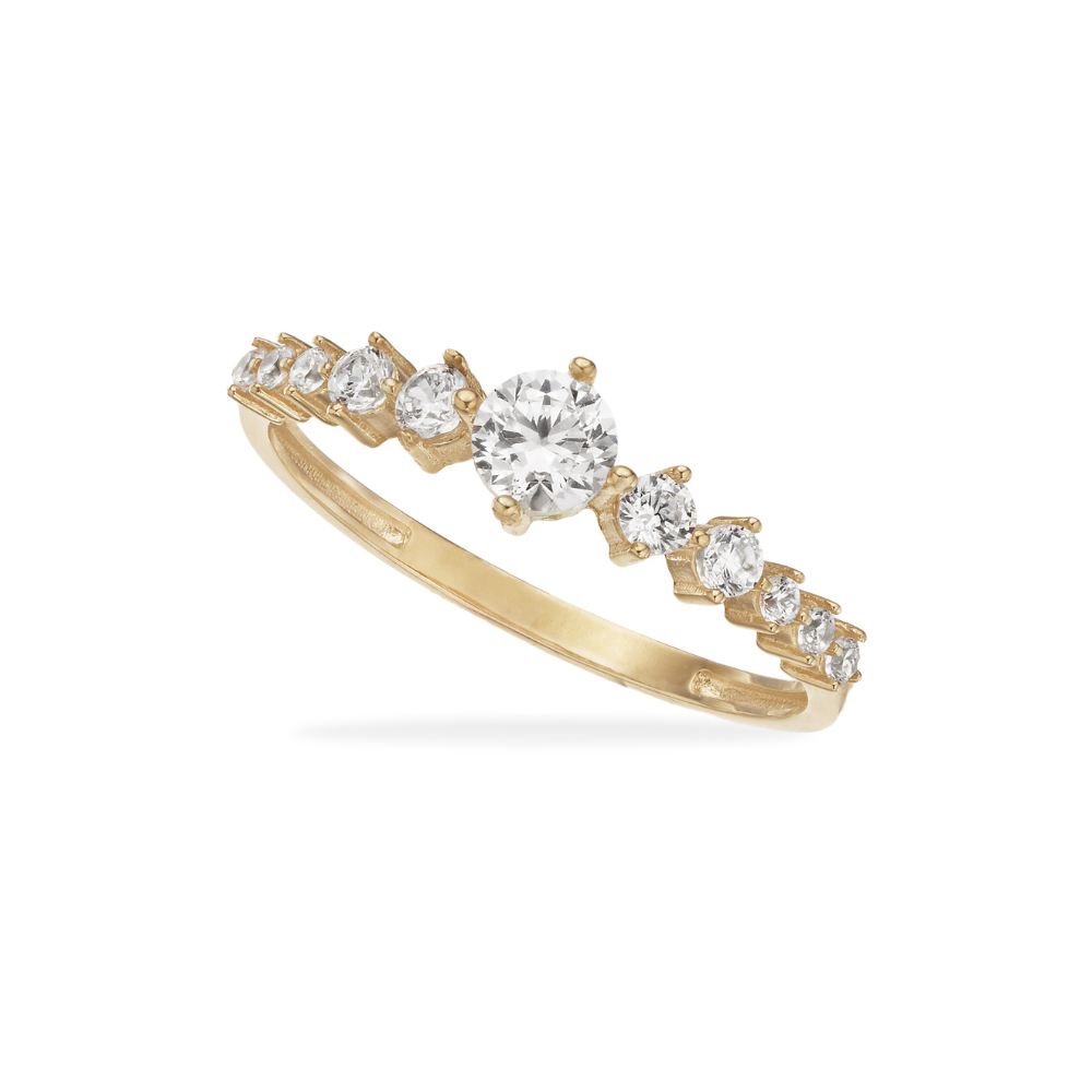Scrouples - Ring i 8 kt. guld med graduerede zirkonia - 716213