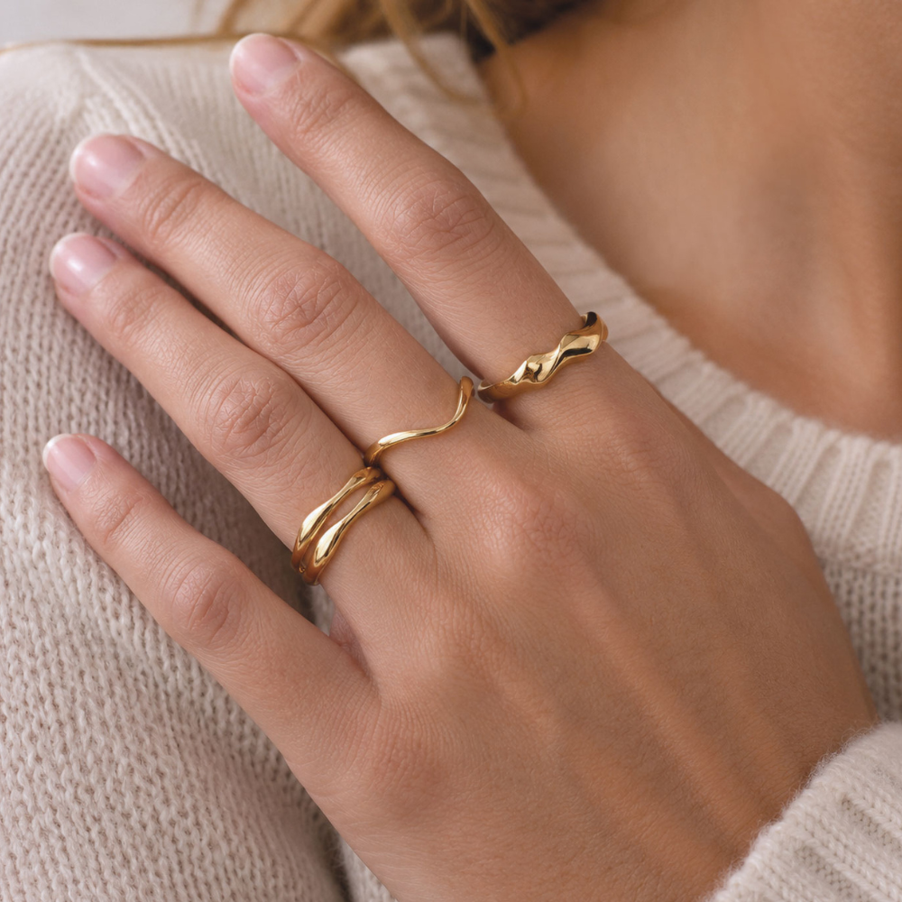 Scrouples - 8 kt. guld organisk bånd ring - 716443