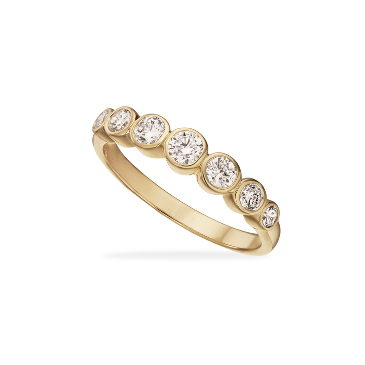 Scrouples - Ring i 8 kt. guld med zirkonia i rørfatninger - 716593