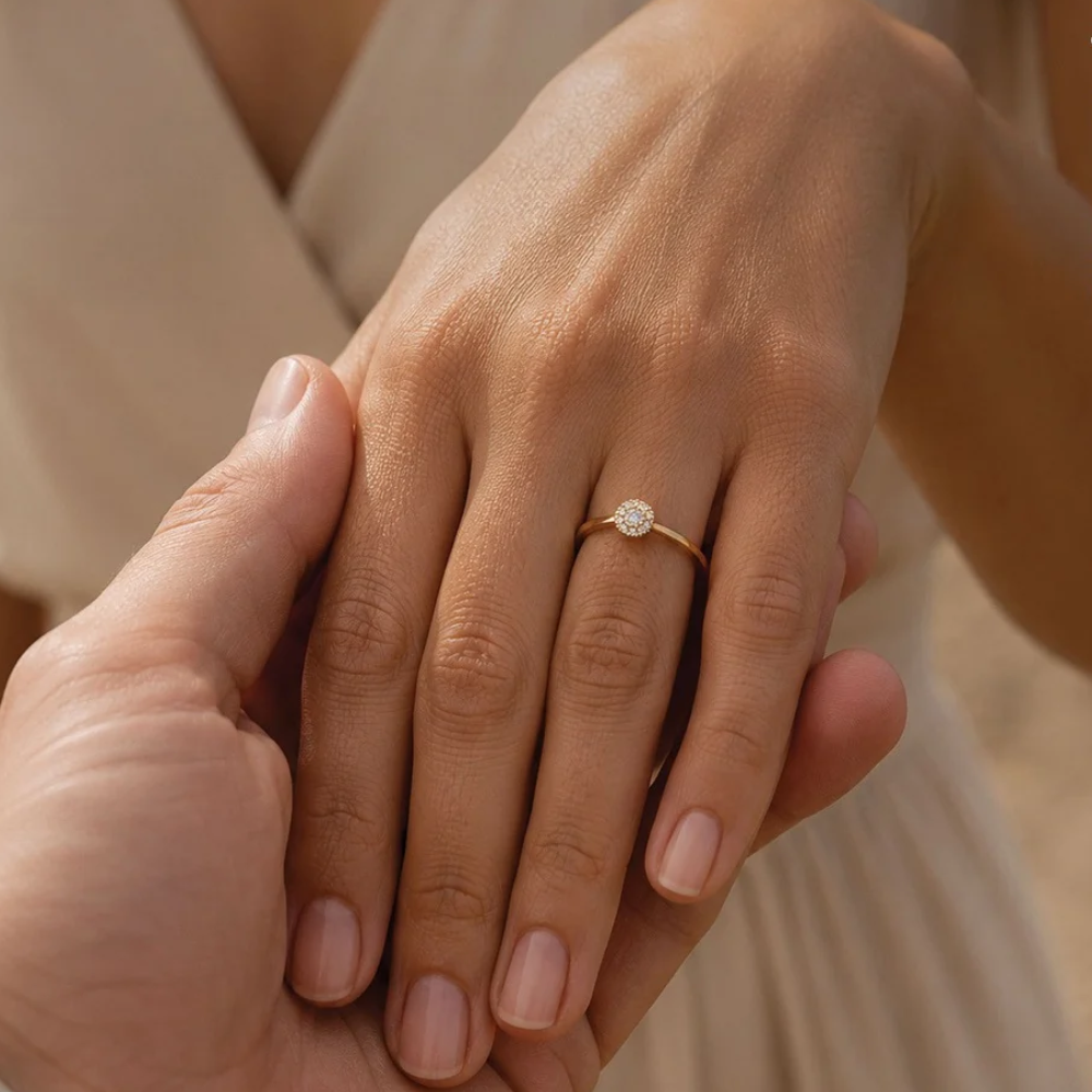 Scrouples - Roset diamantring i 8 kt. guld med 0,096 ct brillanter - 716603