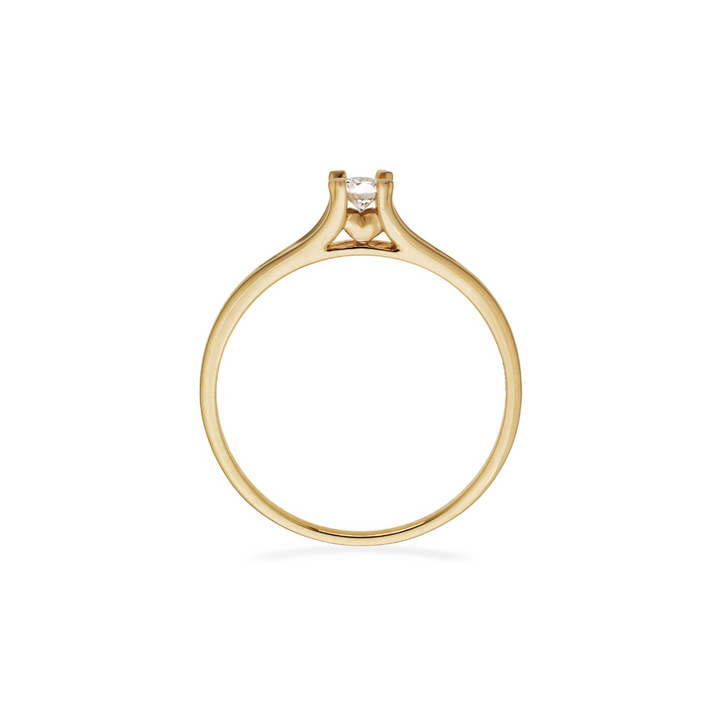 Scrouples - Solitaire diamantring i 8 karat guld med hjerter - 716613