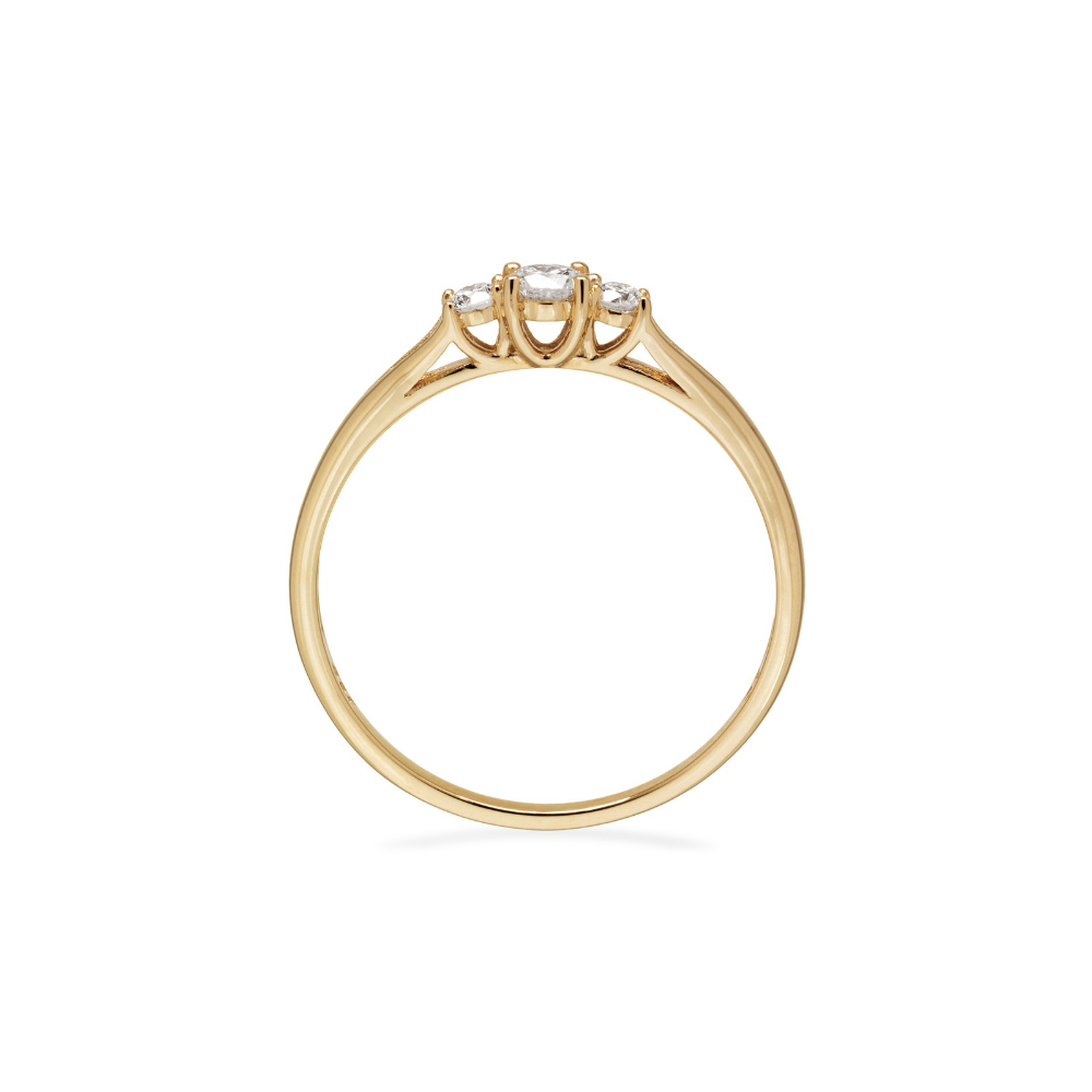 Scrouples - Tre-stens diamantring i 14 karat guld med 0,17 ct brillanter - 716635
