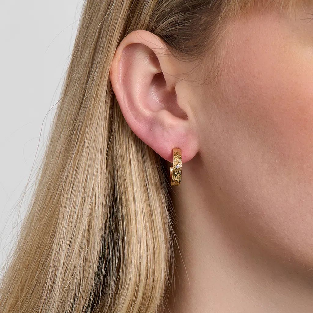 Studio Z - Marena creol i forgyldt sølv med sten - 7217952